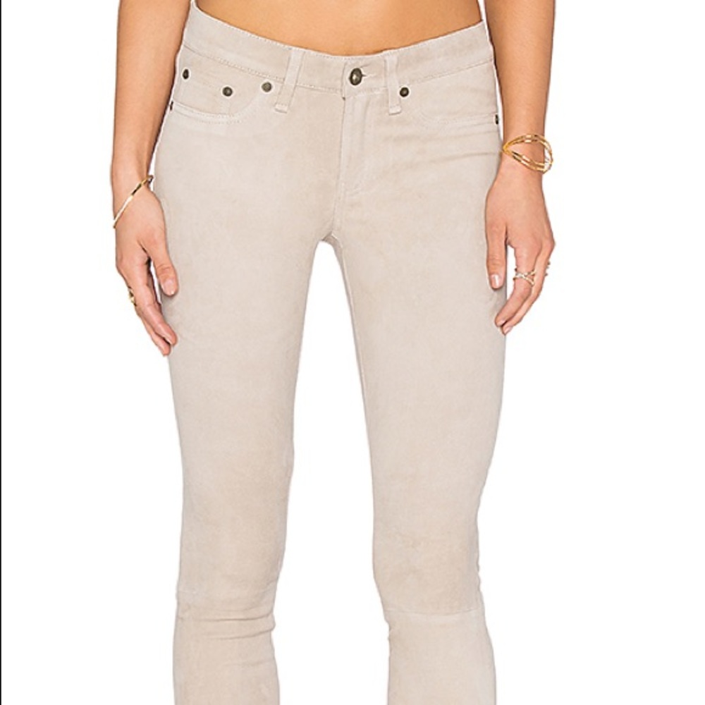 Rag & Bone Stone Suede Skinny Jeans - Picture 4 of 8